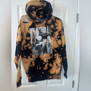 A.M.S. distressed bleach spill Tupac & Madonna hoodie size M